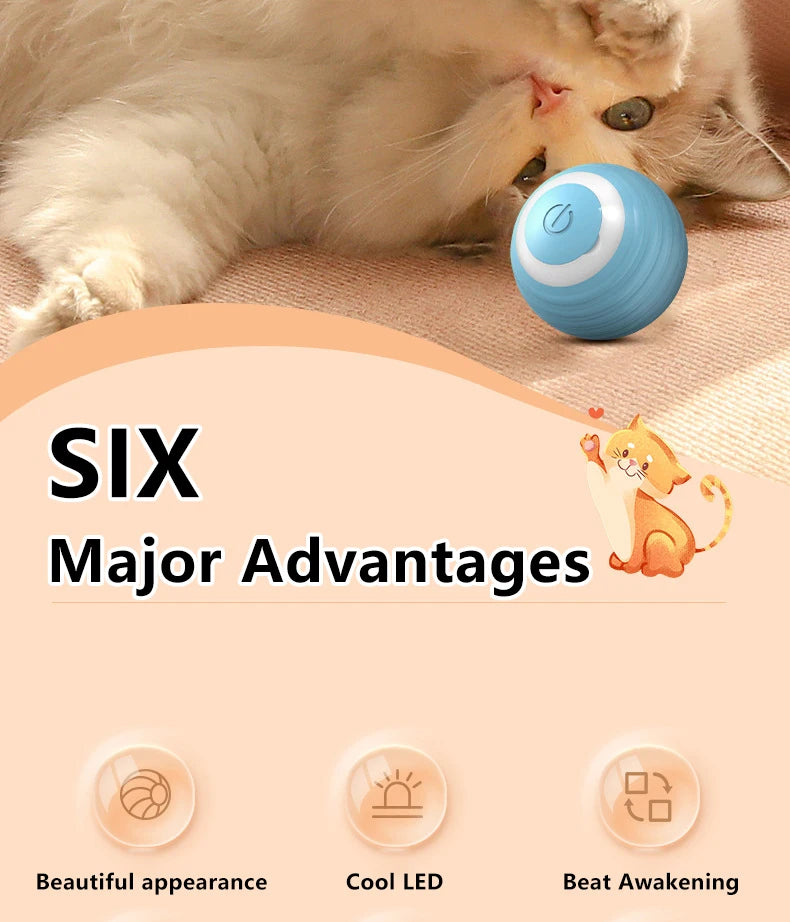 Cat Interactive Ball Smart Pet Cat Toys Indoor Automatic Rolling Magic Ball Electronic Interactive Cat Toy Cat Game Accessories-World Bazaar Life