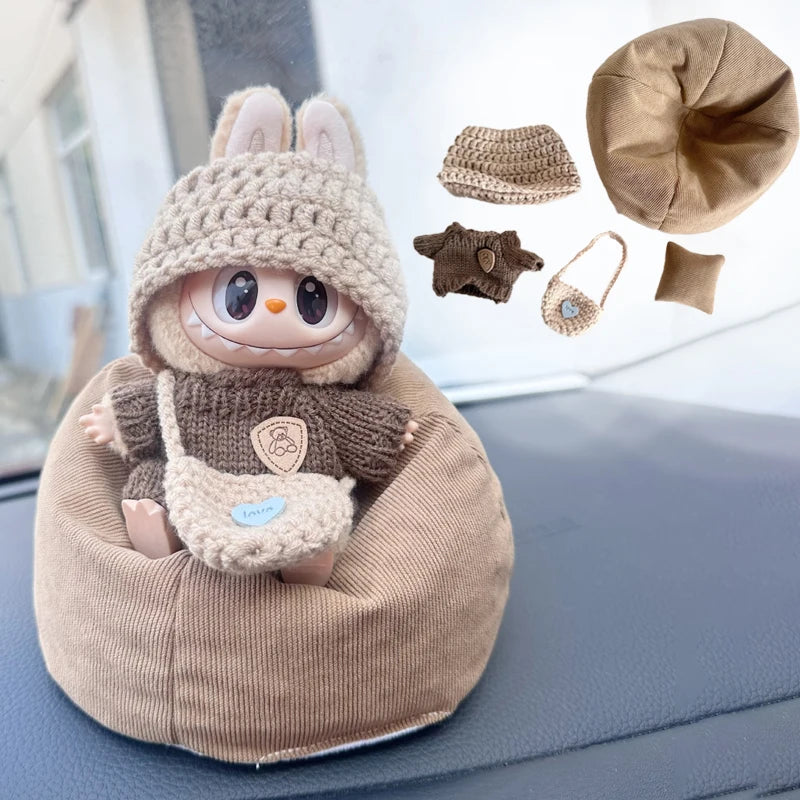 LABUBU Universal Baby Clothes, Doll Cute New Year Set Diy Accessories, Christmas Gifts,Popmart Bubble Mart Doll Accessories