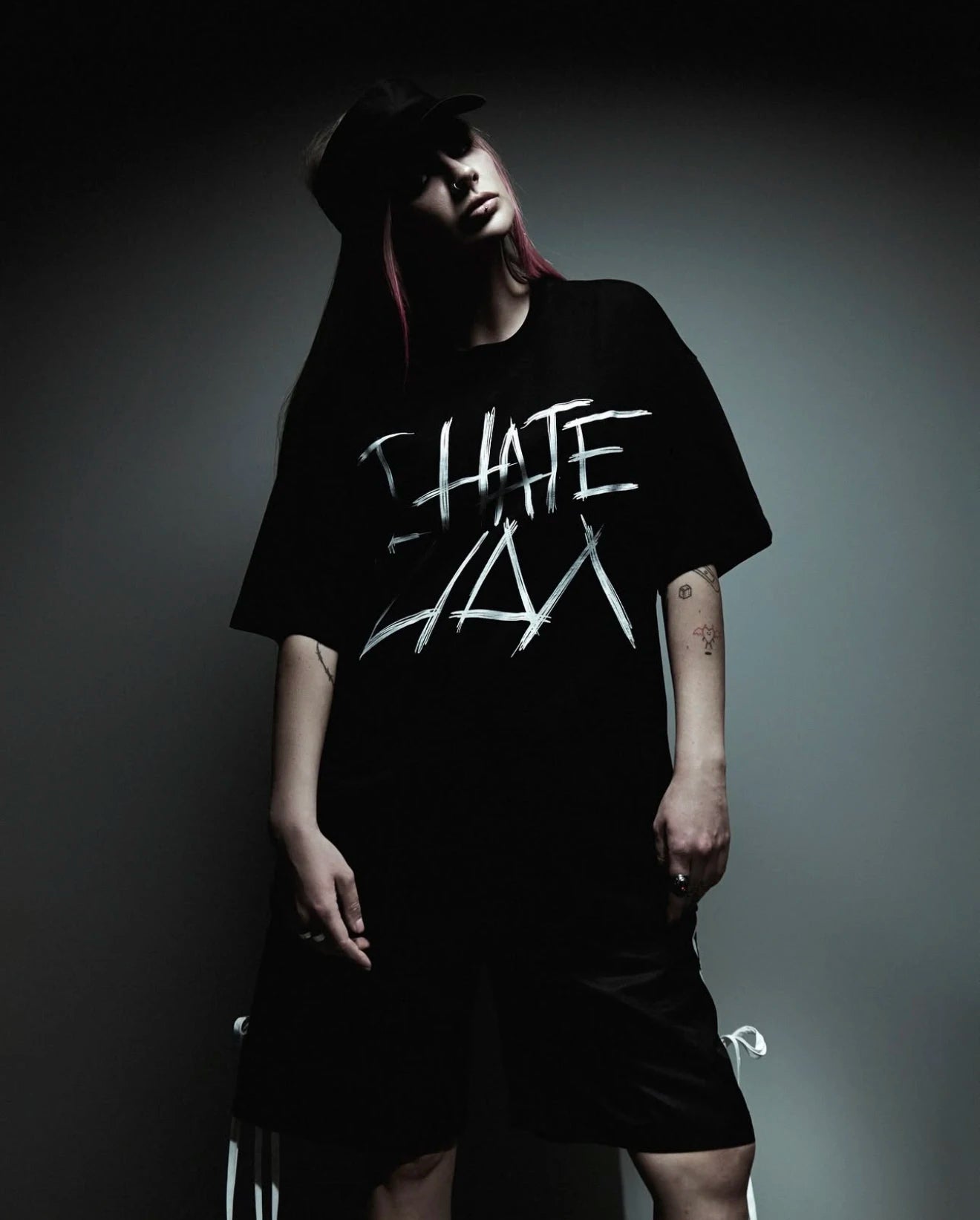 Oversized Men's Clothing Streetwear I HATE LIDA Print Hip Hop Korean Short Sleeve Y2k Tops Tee Cotton Graphic Unisex Tshirt Goth-World Bazaar Life