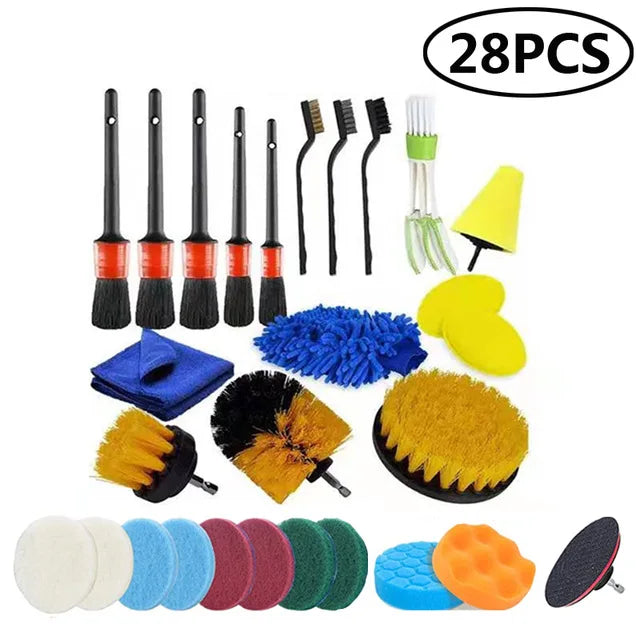 UNTIOR Electric Drill Brush Kit Power Scrubber Brush Attachments Set Scrub Wash Brushes Tools for Car Floor Tires Toilet Cleanin-World Bazaar Life