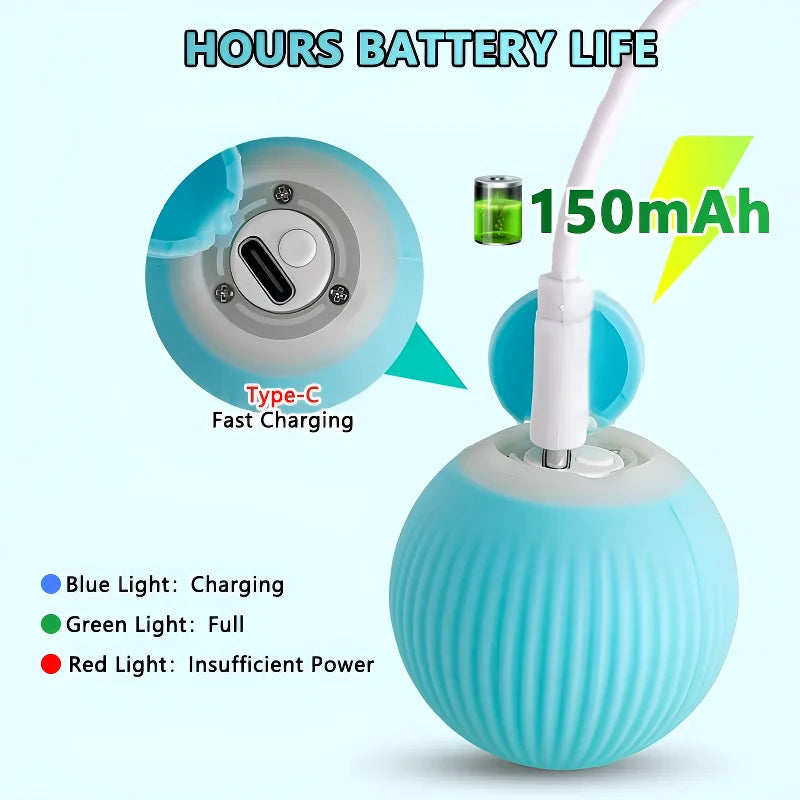 Cat Interactive Ball Smart Pet Cat Toys Indoor Automatic Rolling Magic Ball Electronic Interactive Cat Toy Cat Game Accessories-World Bazaar Life