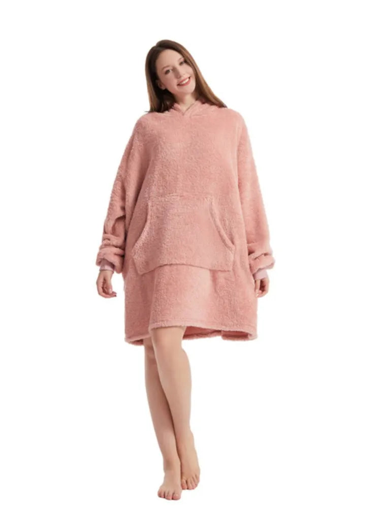 Women's Velvet Hoodie Pajamas with Pockets-World Bazaar Life