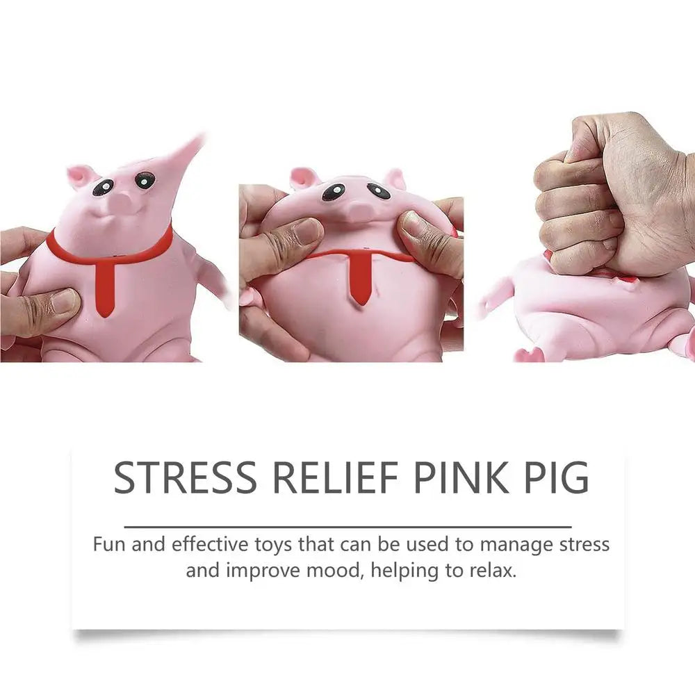 Cute Pink Pig Stress Relief Toy – Squeezable Animal Doll for Fun