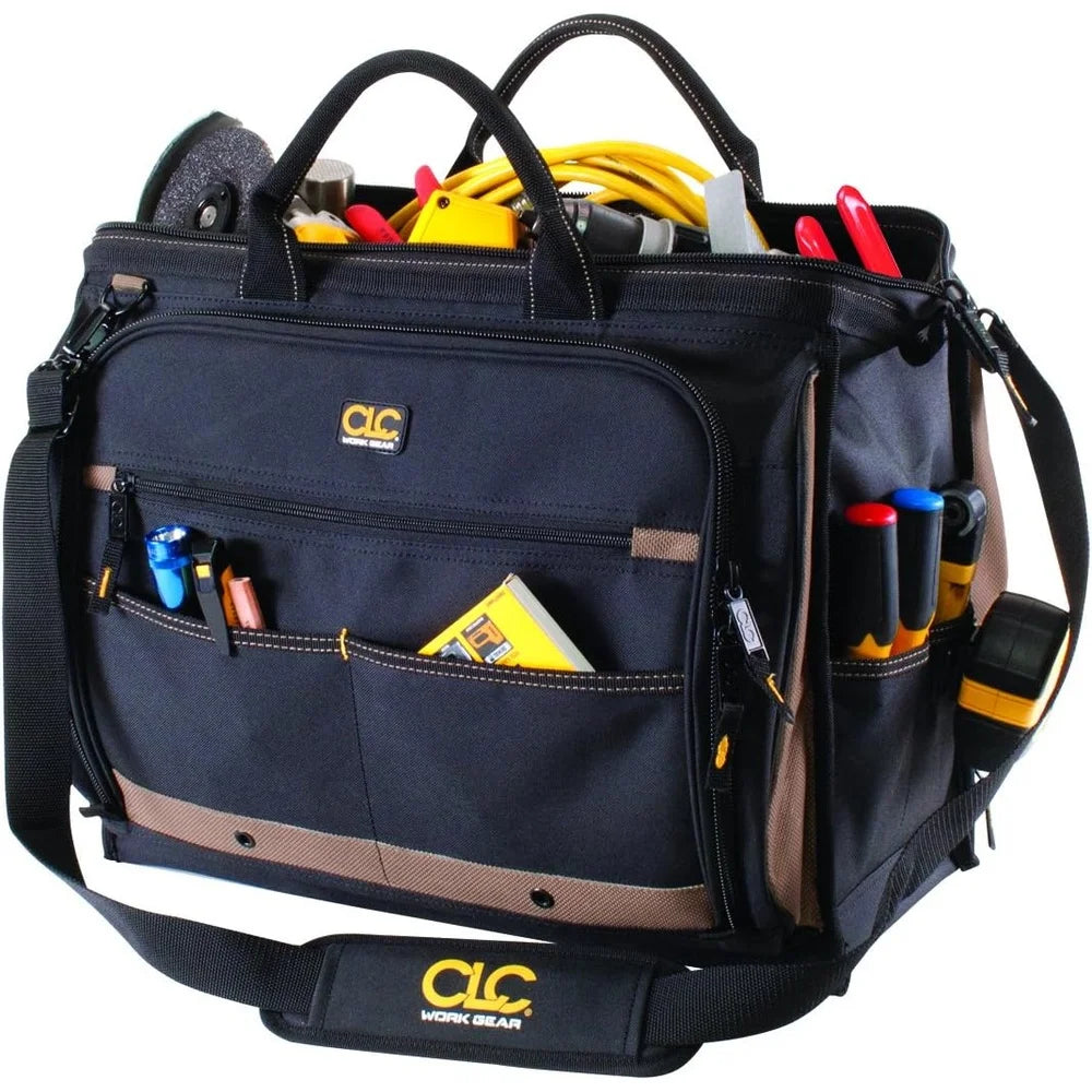 Heavy Duty Tool Bag with 50 Pockets for Organized Storage.