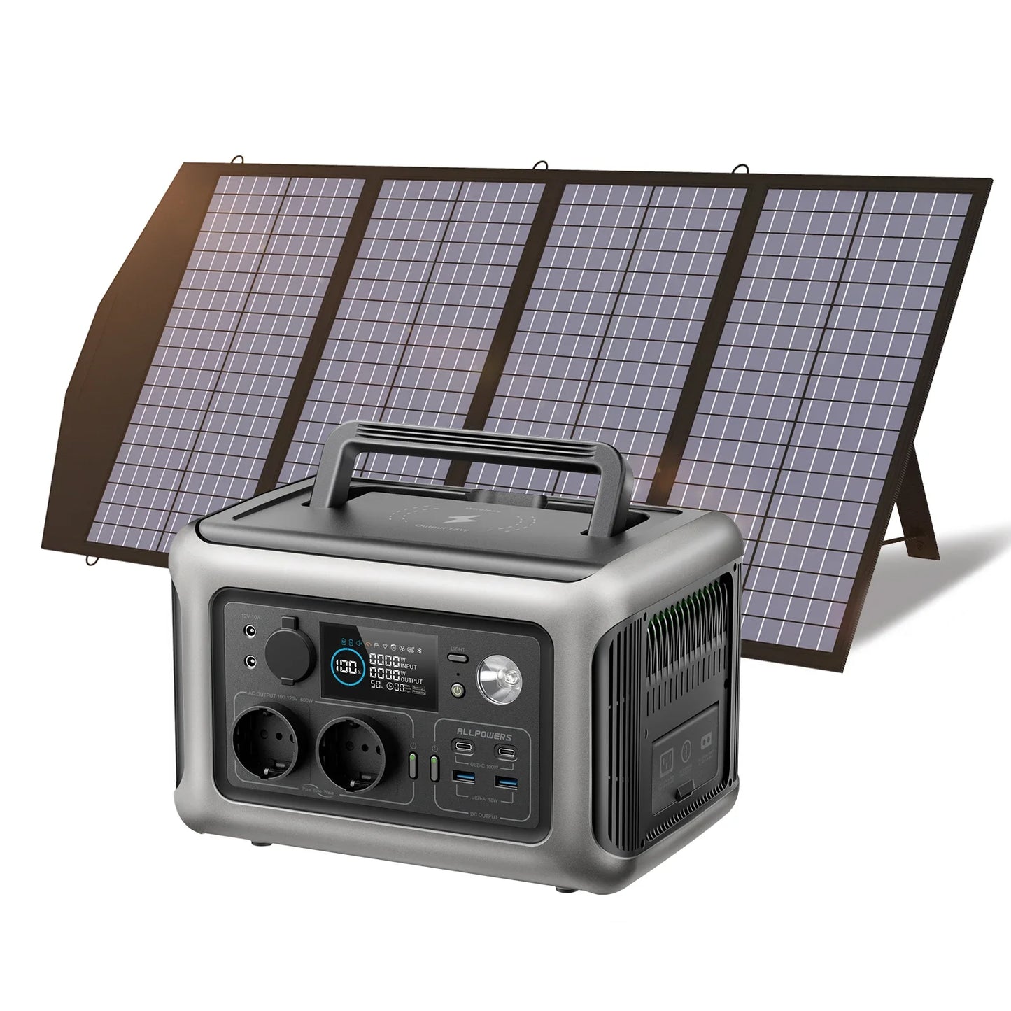 ALLPOWERS Portable Power Station R600, 299Wh LiFeP04 Battery with 2x 600W (1200W Surge) AC Outlets for Outdoor Camping RV Home