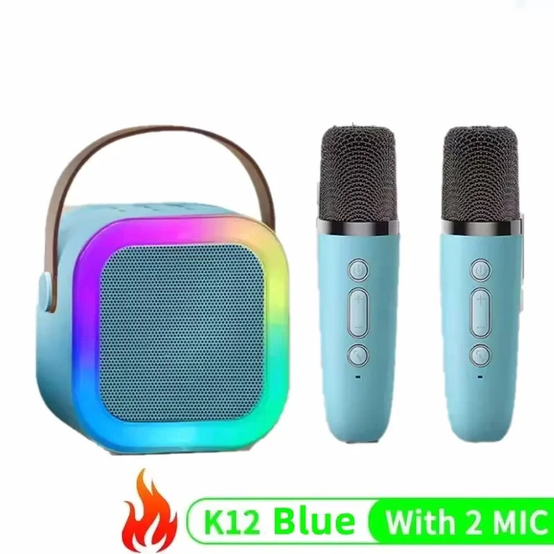 K12 Bluetooth Karaoke Machine Portable 5.3 PA Speaker System with 1-2 Wireless Microphones Home Family Singing Children's Gifts-World Bazaar Life