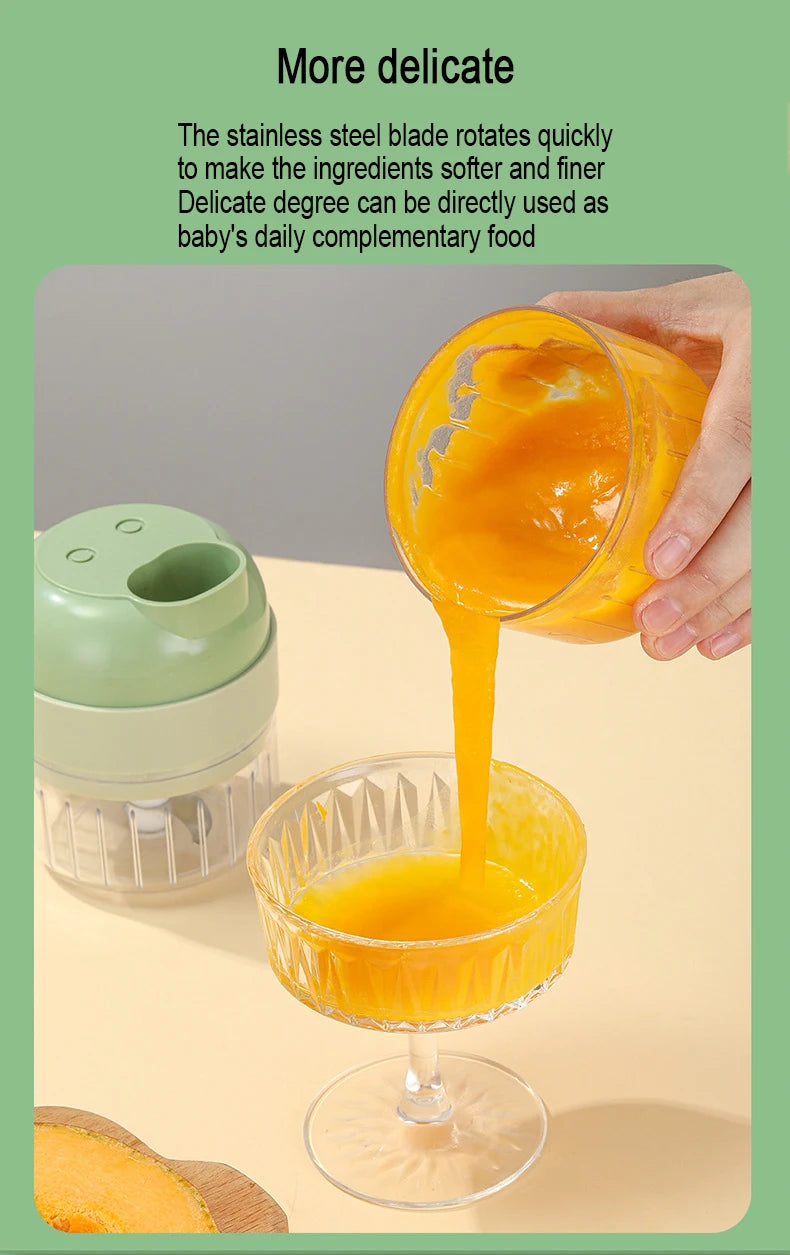 Wireless Electric Food Processor Vegetable Cutter Fruit Slicer Garlic Masher Mincer Handheld Stirrer Kitchen Cooking Accessories