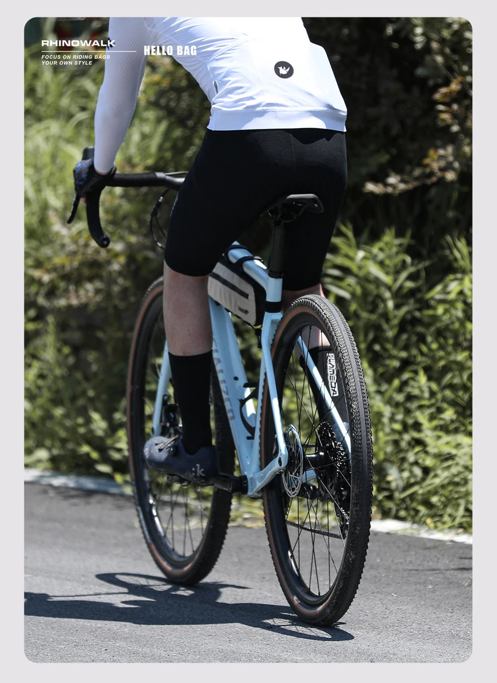 Rhinowalk Bike Frame Bag 2.1L-2.7L Splash-Proof Bicycle Under Tube Bag Triangle Bag Double Sided SBS Zipper Bottom binding syste