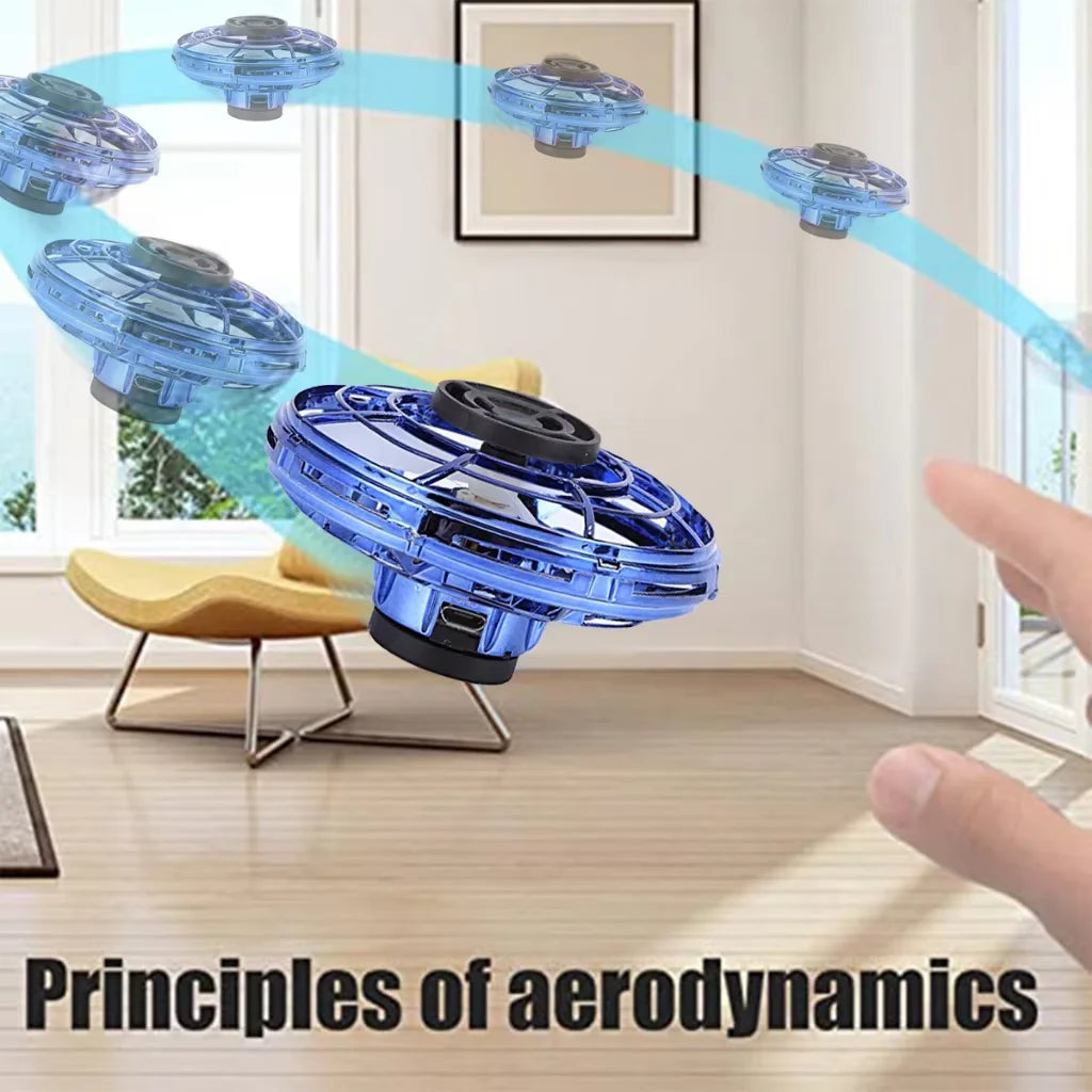 UFO Fingertip Gyroscope Sensing Toy, Fun Floating Luminous Gyroscope Stress Reducing Toy Children's Birthday Toy Gift