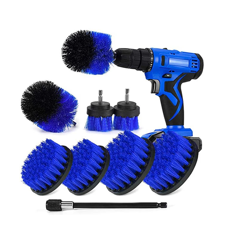 UNTIOR Electric Drill Brush Kit Power Scrubber Brush Attachments Set Scrub Wash Brushes Tools for Car Floor Tires Toilet Cleanin-World Bazaar Life
