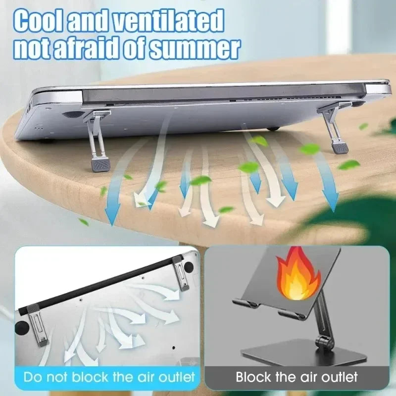 Portable Laptop Stand Aluminum Alloy Mini Folding Holder 3 Height Adjustment Notebook Bracket Accessories for Macbook Cell Phone