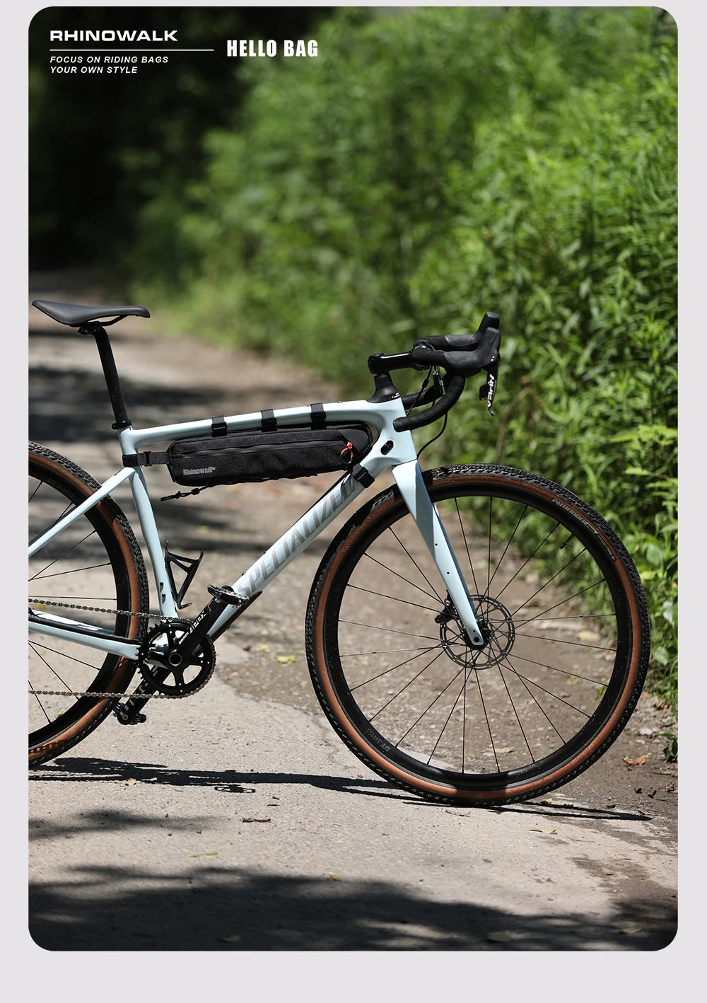 Rhinowalk Bike Frame Bag 2.1L-2.7L Splash-Proof Bicycle Under Tube Bag Triangle Bag Double Sided SBS Zipper Bottom binding syste