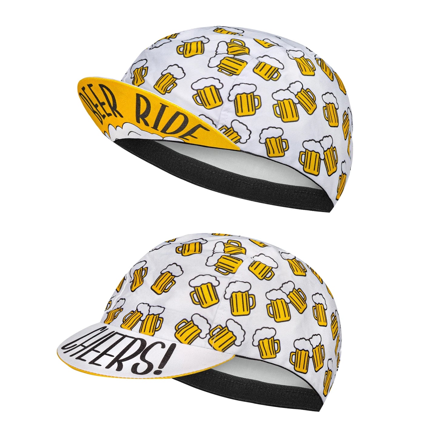 SweetMatt Classic Retro Beer Coffee Ice Cream Cartoon Polyester Cycling Caps Bicycle Quick Dry Sports Hats Summer Bike Balaclava