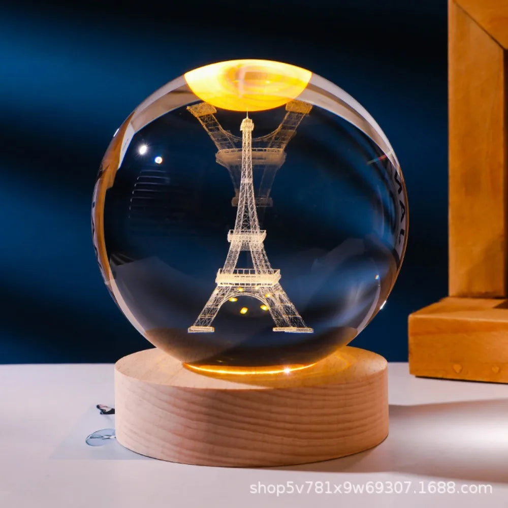 3D Axolotl Laser Engraved Crystal Night Light - Perfect Gift for Kids & Loved Ones-World Bazaar Life