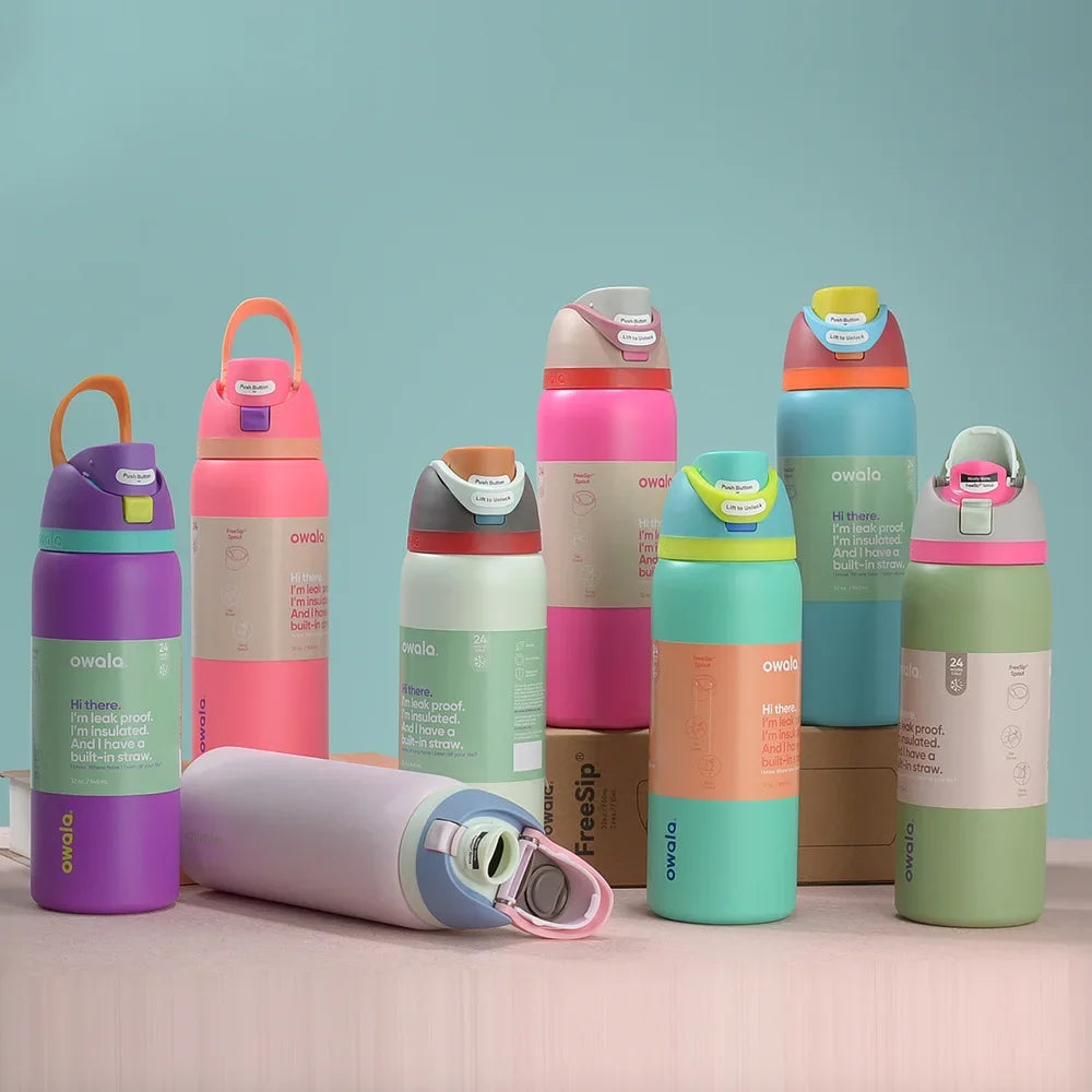 32 Oz Insulated Stainless Steel Cup Water Bottle with Straw, BPA-Free Sports Water Bottle, Great for Travel-World Bazaar Life