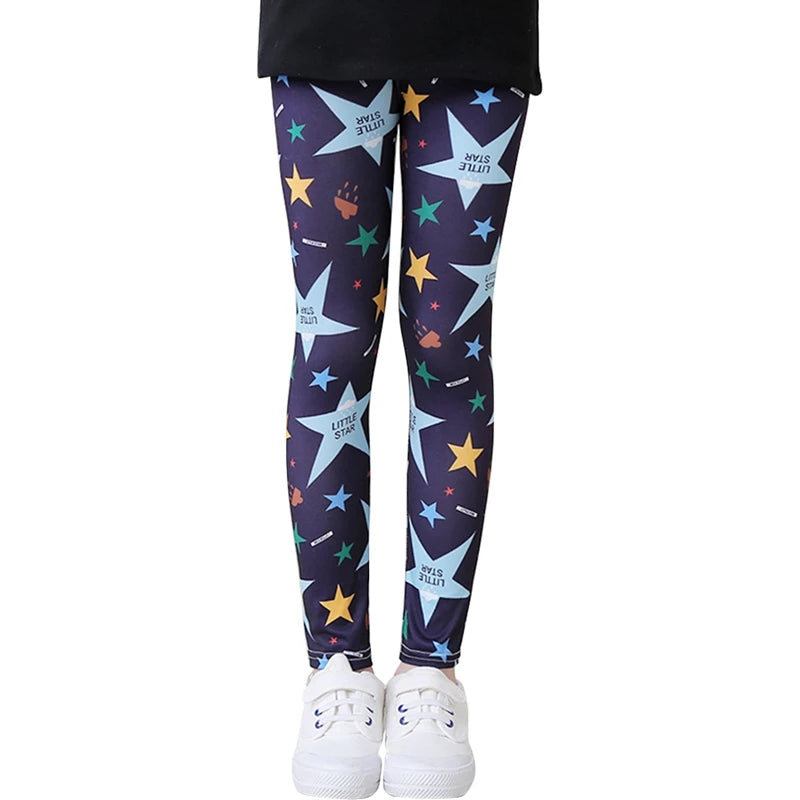 Spring Autumn Kids Pants for Girls Cartoon Girls Leggings Elastic Kids Dance Pants Thickened Kids Clothing for 4-12 Years Old-World Bazaar Life