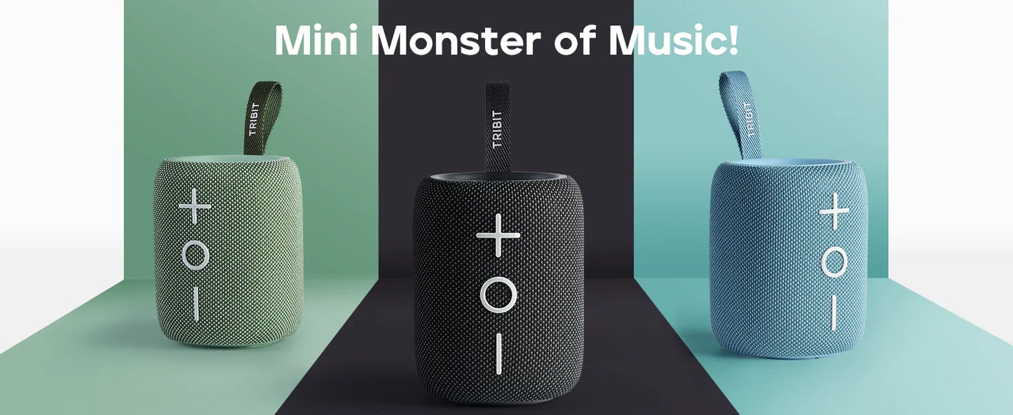 TRIBIT StormBox Mini Bluetooth Speaker, 12W 360° Sound With XBass, LEDs, 12 Hours playtimes, IPX7 Waterproof, For Hiking/Outdoor-World Bazaar Life