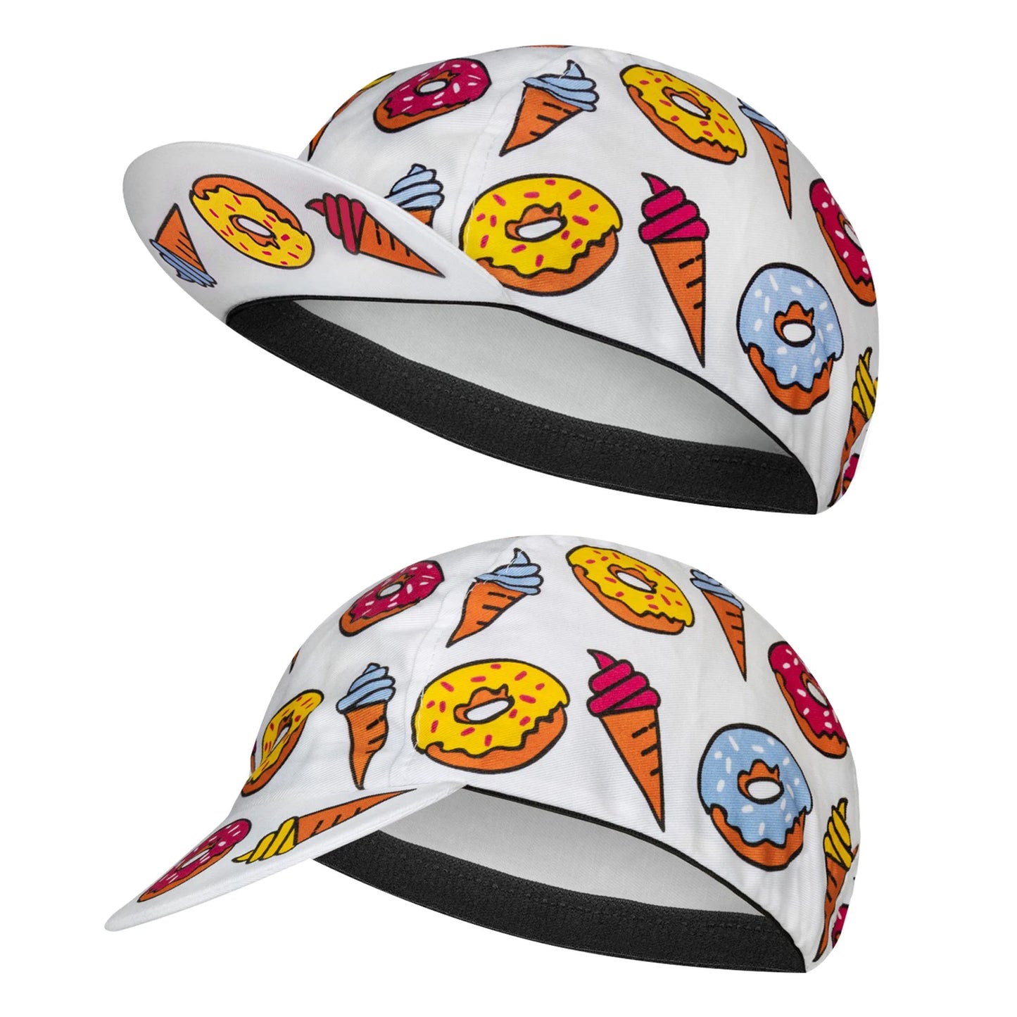 SweetMatt Classic Retro Beer Coffee Ice Cream Cartoon Polyester Cycling Caps Bicycle Quick Dry Sports Hats Summer Bike Balaclava