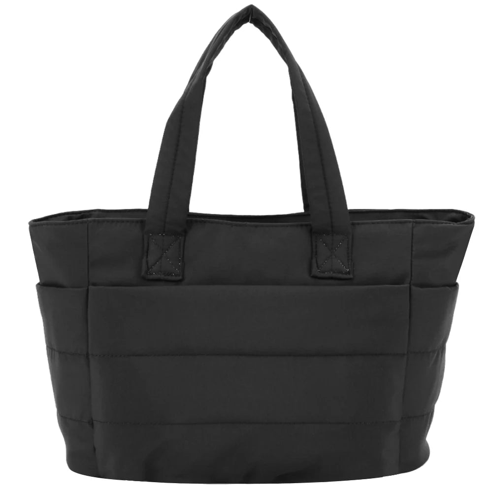 Puffer Tote Bag for Women Lightweight Down Cotton Padded Crossbody Bag Large Capacity Handbag Puffy Purse for Shopping Travel 