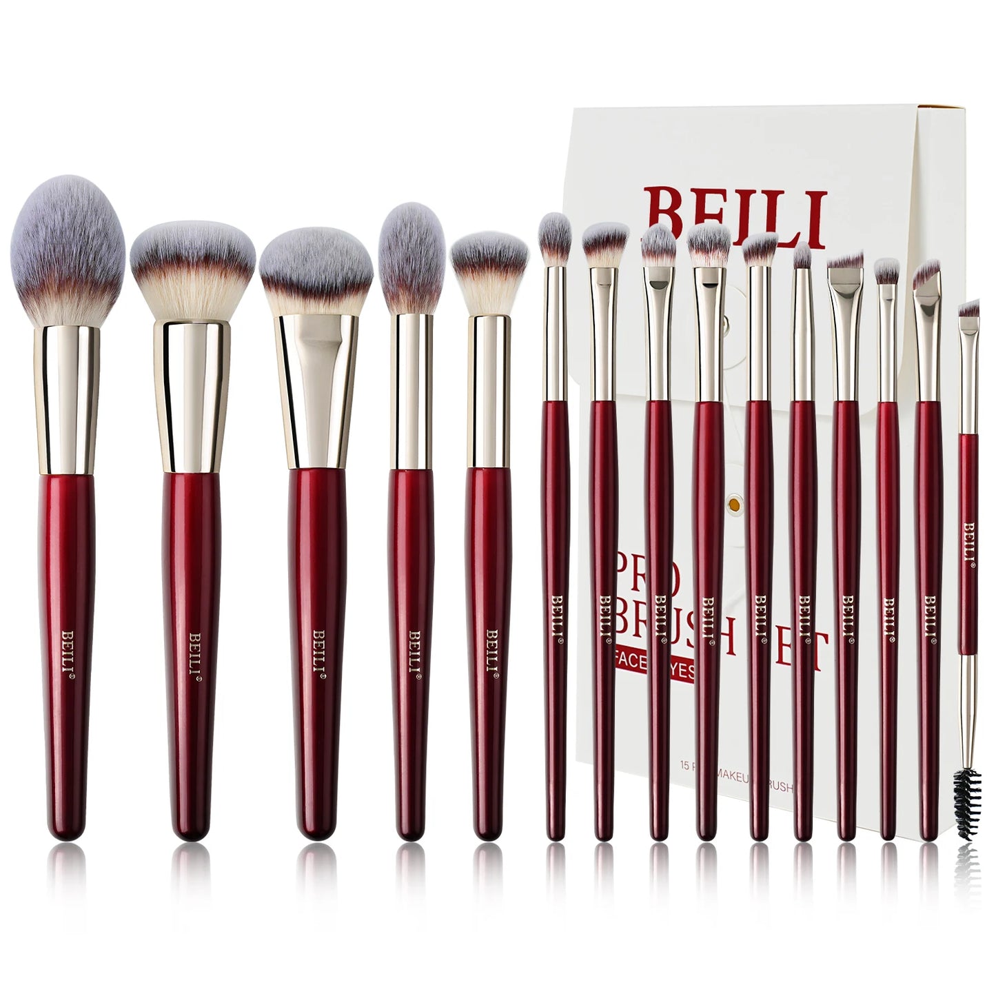 BEILI 9/15/30Pcs Pro Makeup Brushes Suitable for Foundation Powder Concealer Eyeshadow Eyebrow Eyelashes Eyeliner Brush Set-World Bazaar Life