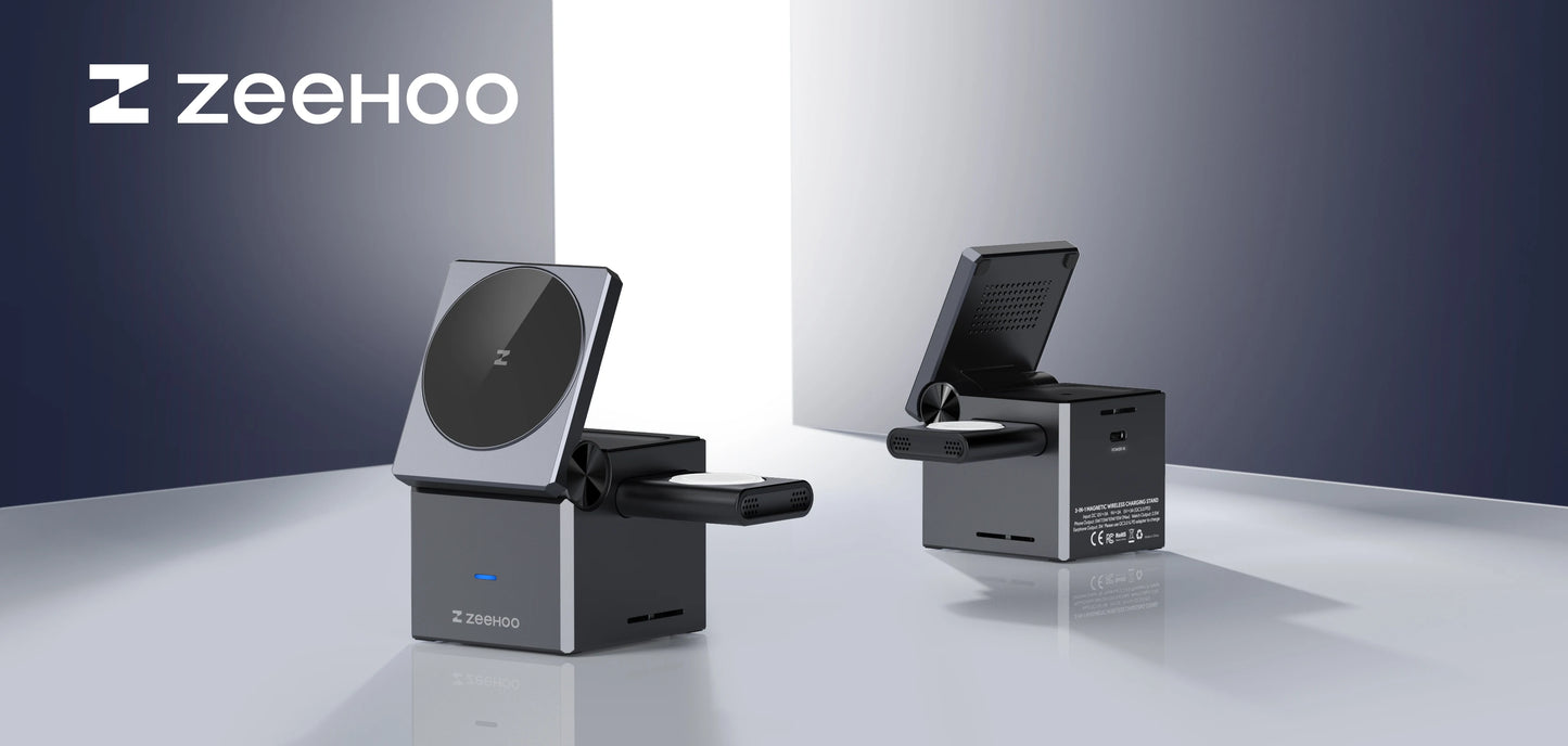ZeeHoo 3-in-1 Charging Station for iPhone, MagSafe Wireless Stand - World Bazaar Life