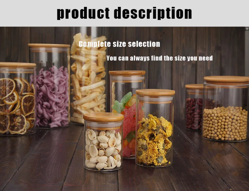 Glass Cereal Storage Jars – Sealed Kitchen Food Containers-World Bazaar Life