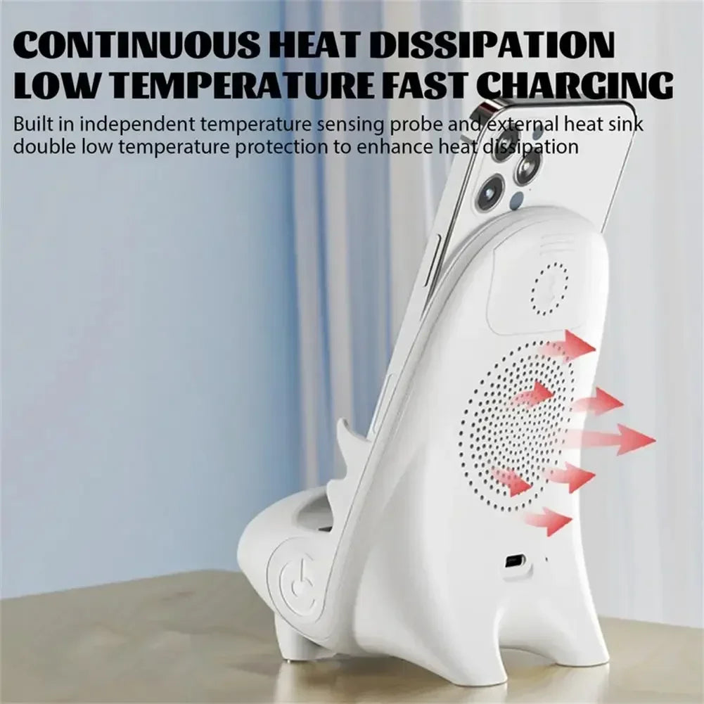 Desktop Vertical Holder Magnetic Wireless Charger Mobile Phone Stand Unique Mini Chair Shape Tablet Phone Fast Charging Station