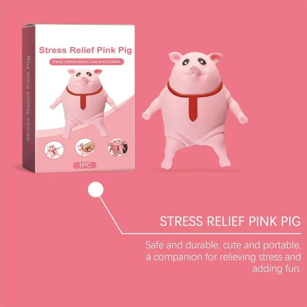 Cute Pink Pig Stress Relief Toy – Squeezable Animal Doll for Fun
