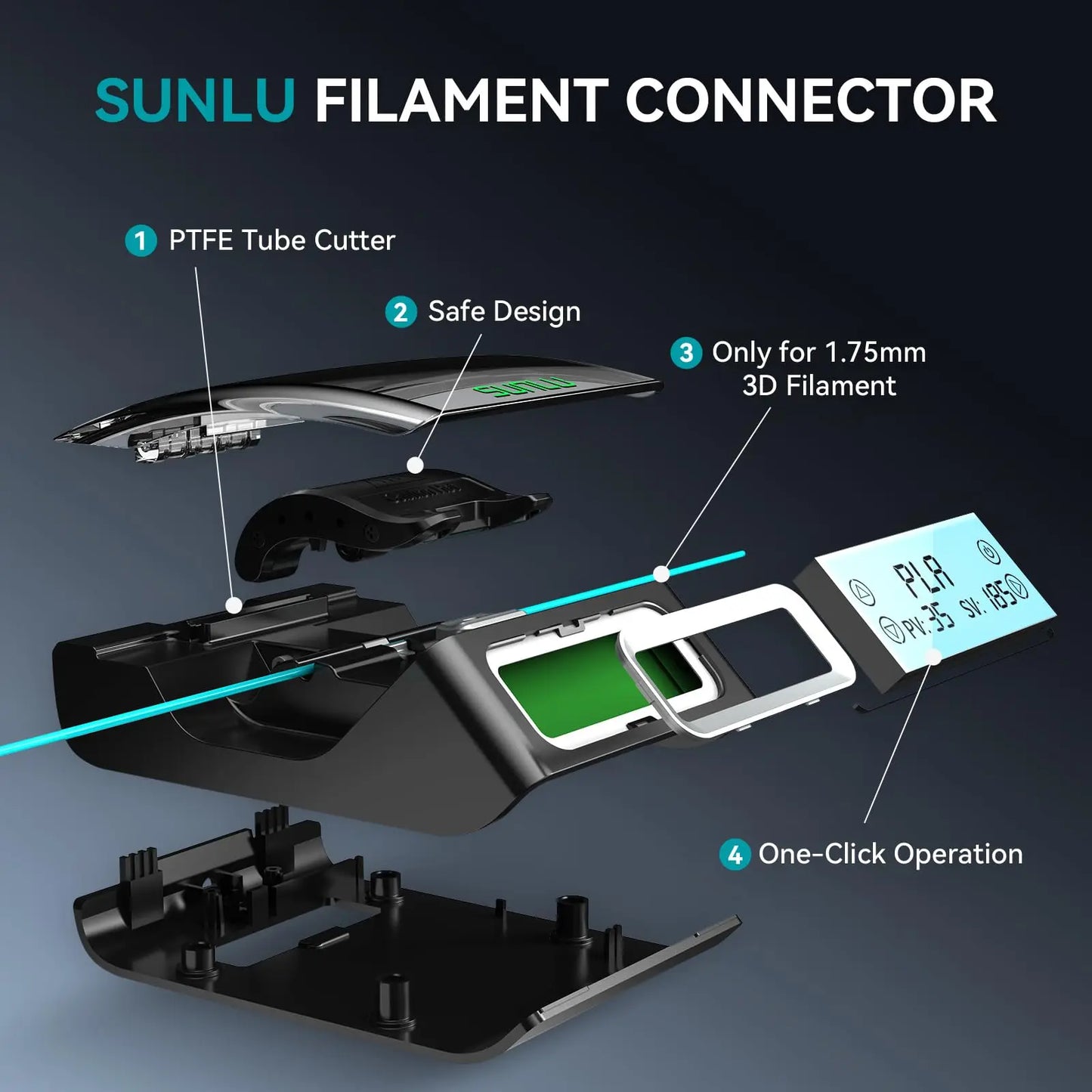 SUNLU Official filament connector 1.75mm For PLA/PETG/TPU/ABS/PA/Nylon filament connect Fast Welding 3D Printer filament - World Bazaar Life