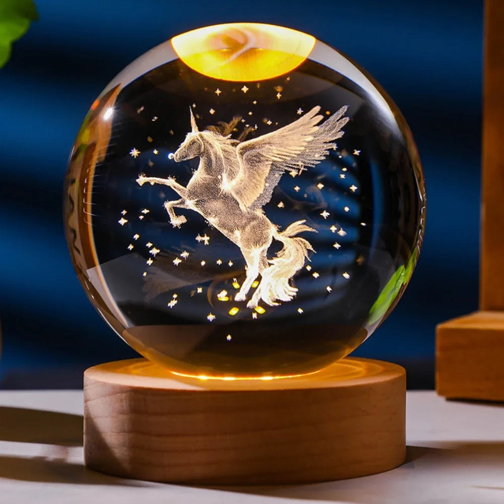 3D Axolotl Laser Engraved Crystal Night Light - Perfect Gift for Kids & Loved Ones-World Bazaar Life