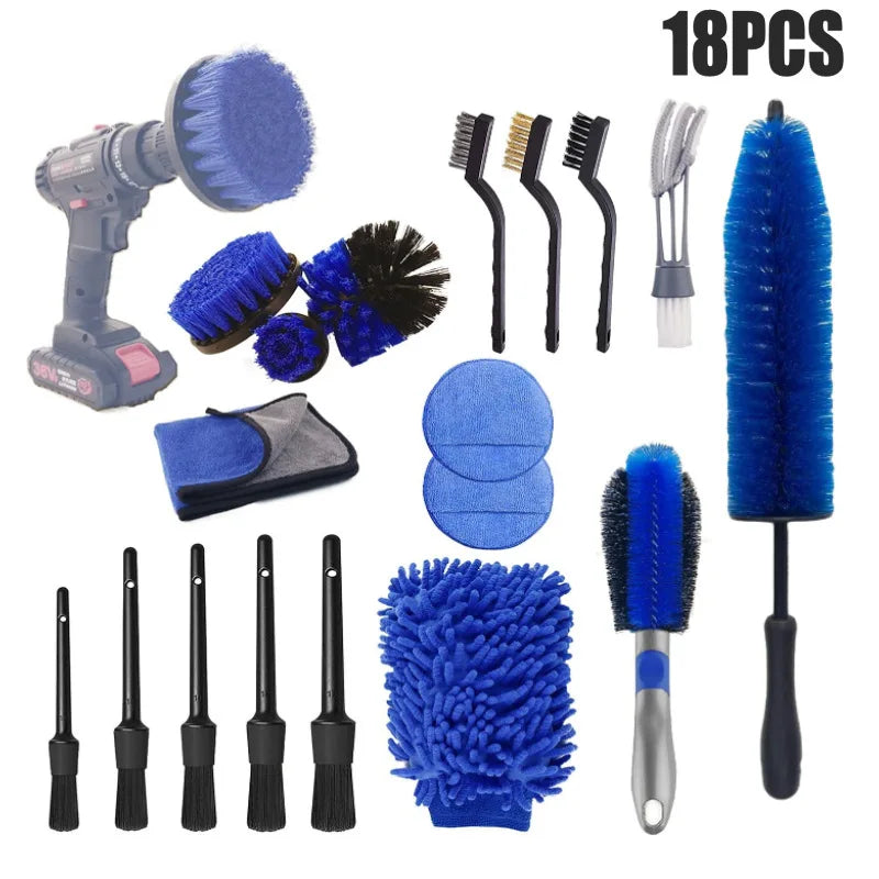 UNTIOR Electric Drill Brush Kit Power Scrubber Brush Attachments Set Scrub Wash Brushes Tools for Car Floor Tires Toilet Cleanin-World Bazaar Life