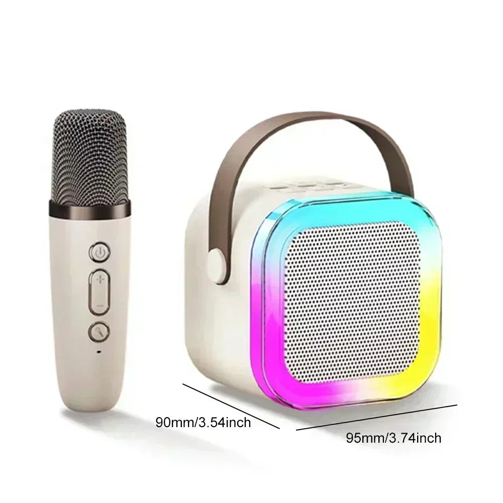 K12 Bluetooth Karaoke Machine Portable 5.3 PA Speaker System with 1-2 Wireless Microphones Home Family Singing Children's Gifts-World Bazaar Life