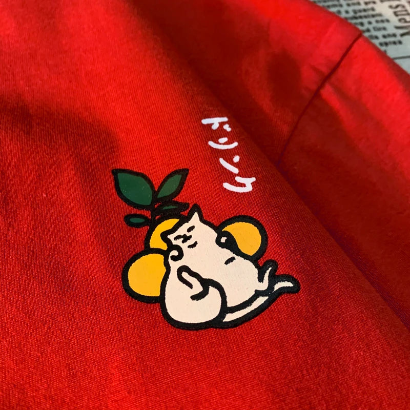 Cute Japanese Cat Print Oversized T-shirt men Women Short Sleeve Loose Casual Tee Shirt Streetwear Tops Cotton Harajuku Clothing-World Bazaar Life