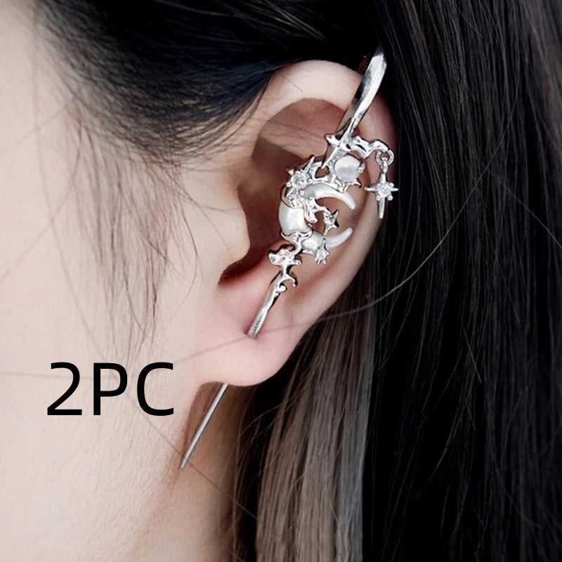 Creative Star Moon Diamond Geometric Stud Earrings – Fast Delivery