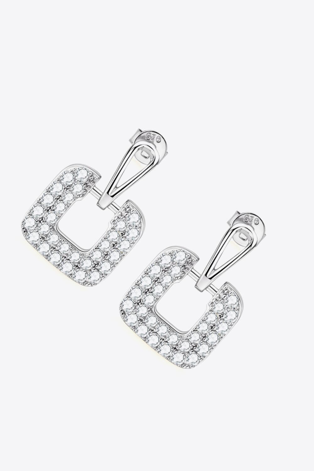 1.68 Carat Moissanite 925 Sterling Silver Drop Earrings.