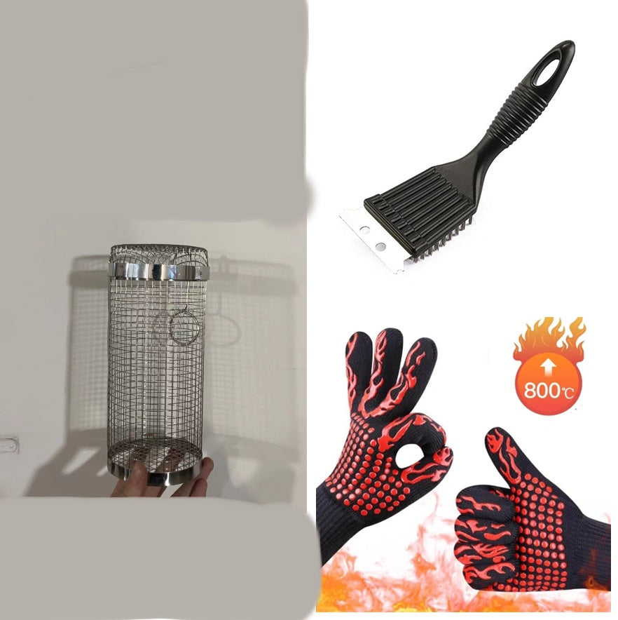 Portable Metal BBQ Grilling Basket for Camping