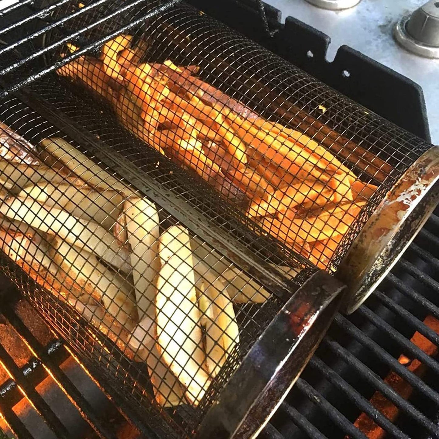 Portable Metal BBQ Grilling Basket for Camping