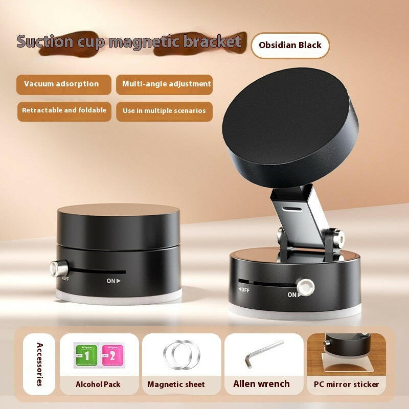 Foldable Magnetic Vacuum Car Phone Holder Foldable Suction Cup With Suction Cup Hands-Free Navigation For Smart Phone - World Bazaar Life