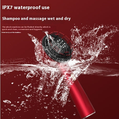 Electric Scalp Massage Comb with Red Light & Anti-Slip Grip