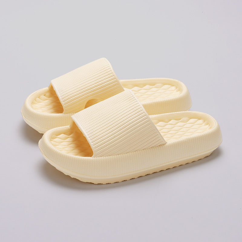 Summer EVA Slippers Solid Color Rhombus Stripe Anti-slip Slippers New Women's Home Shoes-World Bazaar Life