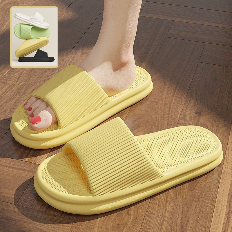 Striped Design Home Slippers For Women Men Soft Anti-slip Floor Bathroom Slippers Solid House Shoes-World Bazaar Life