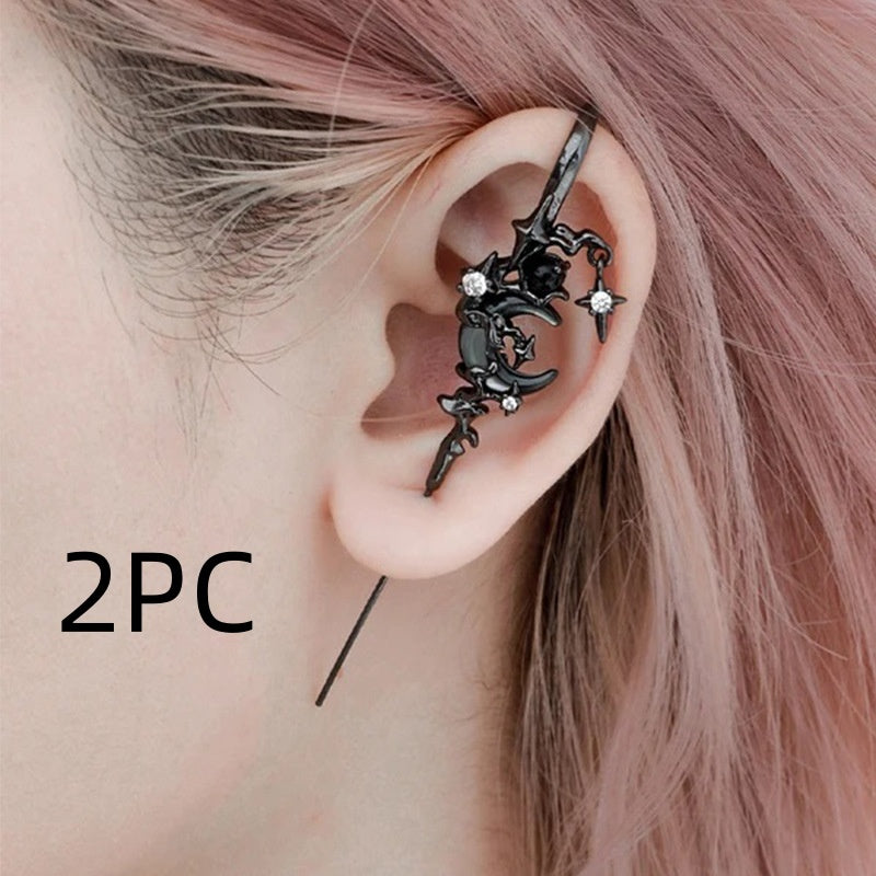 Creative Star Moon Diamond Geometric Stud Earrings – Fast Delivery