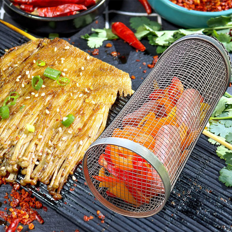 Portable Metal BBQ Grilling Basket for Camping
