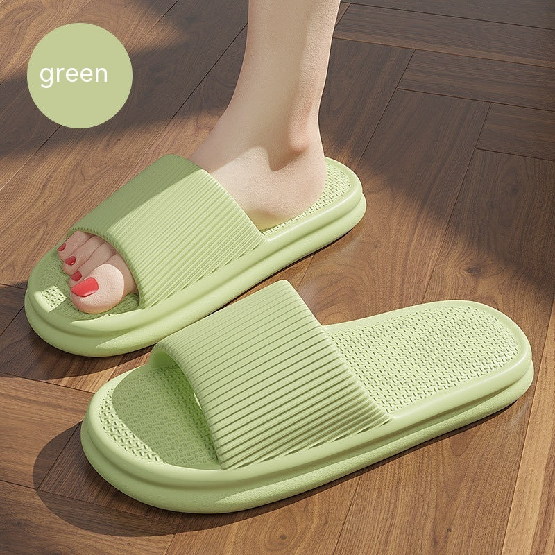 Striped Design Home Slippers For Women Men Soft Anti-slip Floor Bathroom Slippers Solid House Shoes-World Bazaar Life