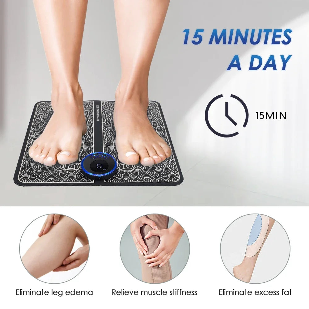 Electric Rechargeable Foot Massage Pad with Soothing Heat Therapy.