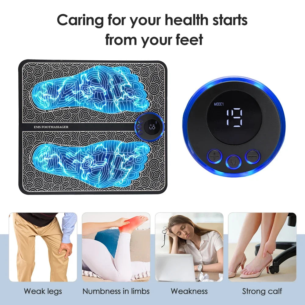 Electric Rechargeable Foot Massage Pad with Soothing Heat Therapy.