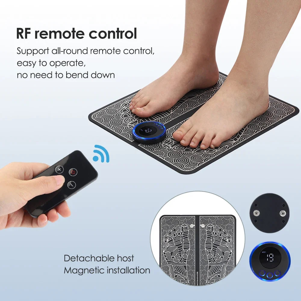 Electric Rechargeable Foot Massage Pad with Soothing Heat Therapy.