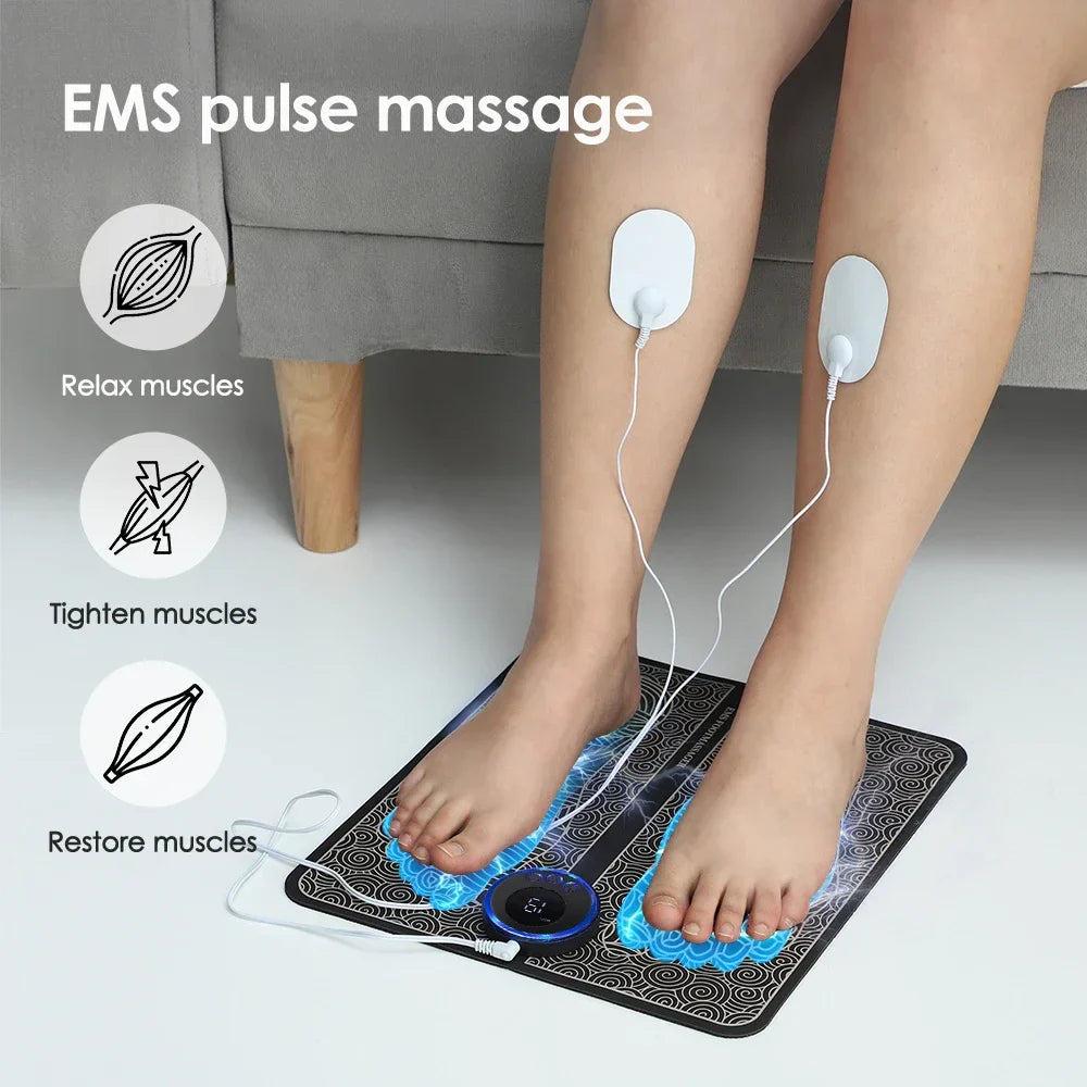 Electric Rechargeable Foot Massage Pad with Soothing Heat Therapy.