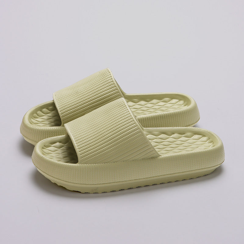 Summer EVA Slippers Solid Color Rhombus Stripe Anti-slip Slippers New Women's Home Shoes-World Bazaar Life