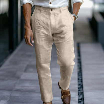 Men's Linen Casual Pants – Breathable Solid Color Trousers